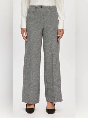 Hilary Radley Wide-Leg hounds tooth Pants